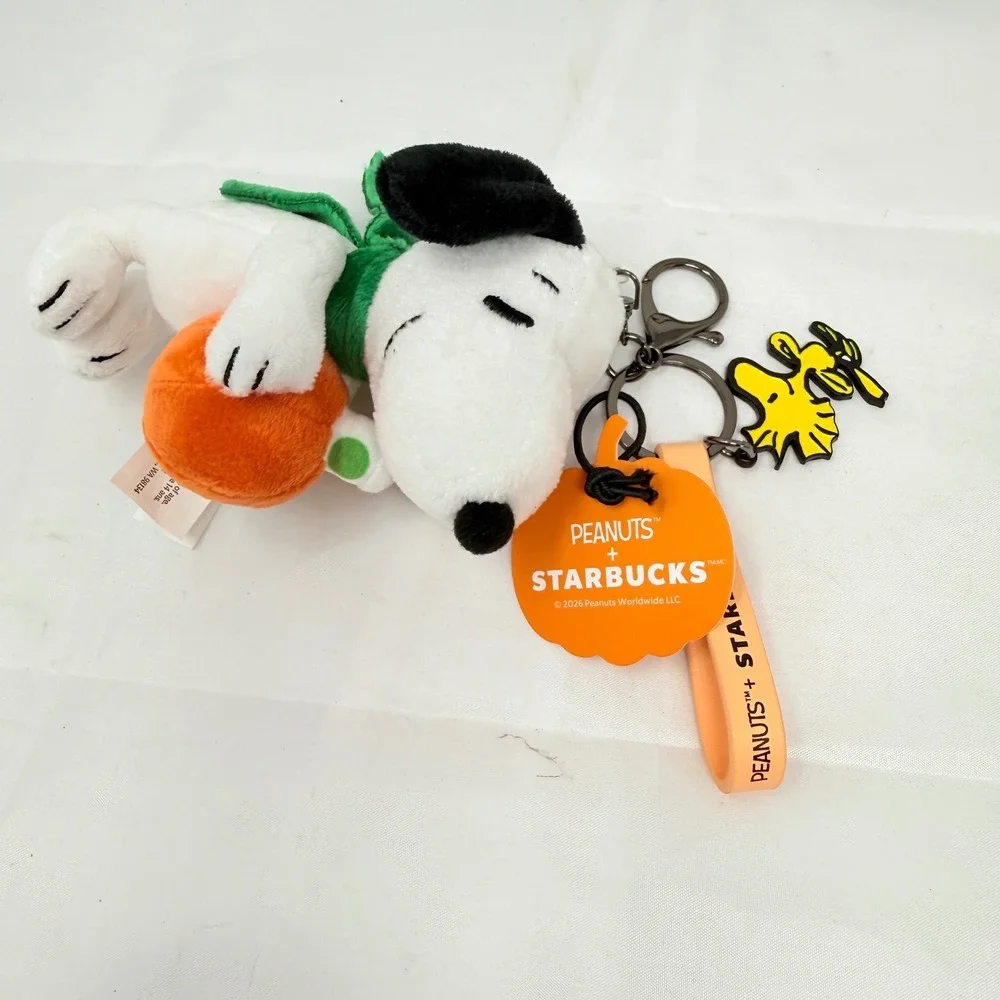 Starbucks Snoopy Tote Bag W/ Charm Keychain Plush NWT 2026 ++ Snoopy GC *read*
